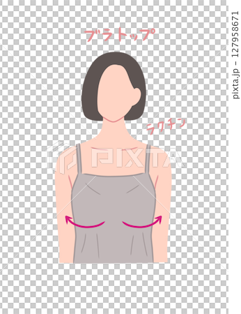 穿著胸罩上衣的女性插畫素材 127958671