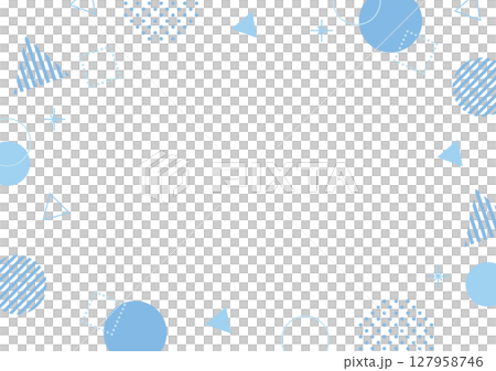 Geometric Frame Memphis Blue 127958746