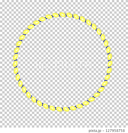 レモンの円形飾り枠イラスト 127958758