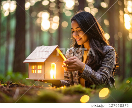 森の中の小さな家 127958873