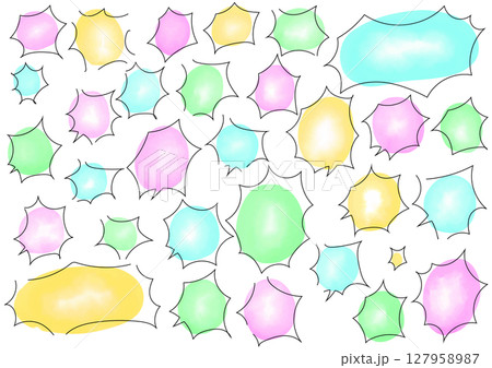 水彩で描いた怒りのフキダシ 127958987