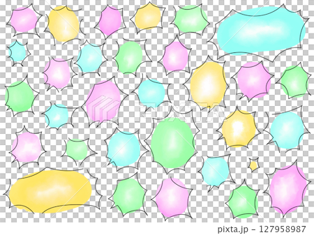 水彩で描いた怒りのフキダシ 127958987