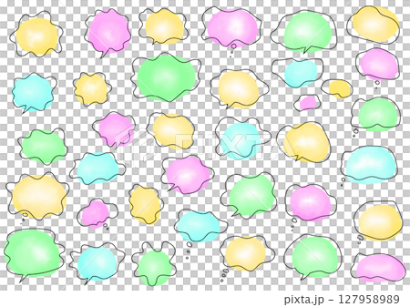 水彩で描いた悩みのフキダシ 水彩で描いた悩みのフキダシ 127958989