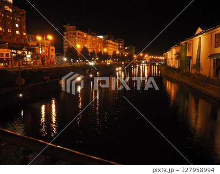 小樽運河の夜景 小樽運河の夜景 127958994