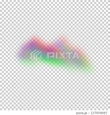 透明背景上的柔和多色光棱鏡效果 127959097
