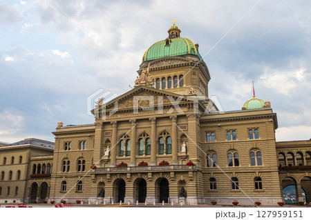 Facade of Swiss Federal Palace in Bern, Switzerland Facade of Swiss Federal Palace in Bern, Switzerland 127959151