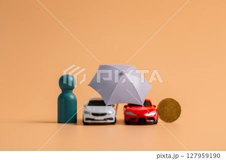 Concept business vehicle finance protection office plan investment buy sell coin car ensuring idea financial security. automobile agent tax protect purchase insurance and secure favorable loan deal 127959190