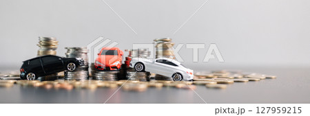 Business car concept growth involves strategic financial management money loan investment bank real estate economic development encourage accountancy save buy income stack investment economy return 127959215