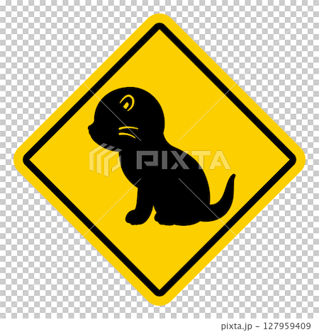 Otter warning sign illustration Otter warning sign illustration 127959409
