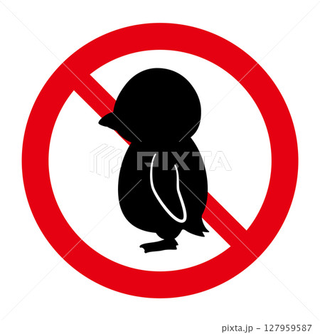 ペンギン禁止マーク ペンギン禁止マーク 127959587