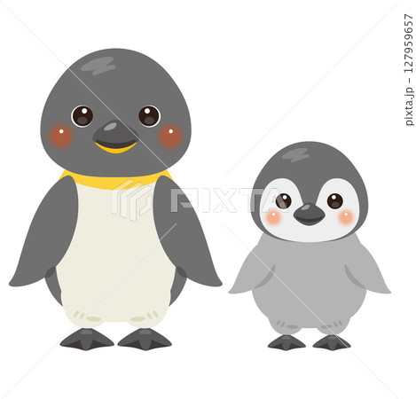 ペンギン親子の正面イラスト ペンギン親子の正面イラスト 127959657