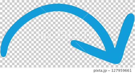 Illustration of a single-line hand-drawn arrow 3 (blue) Illustration of a single-line hand-drawn arrow 3 (blue) 127959661
