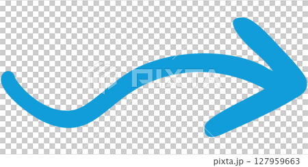 Illustration of a single-line hand-drawn arrow 5 (blue) 127959663
