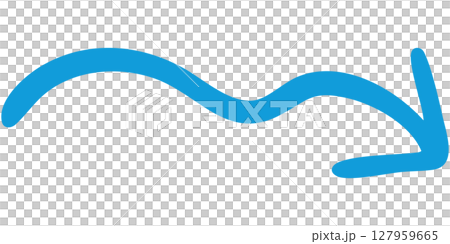 Illustration of a single-line hand-drawn arrow 7 (blue) 127959665