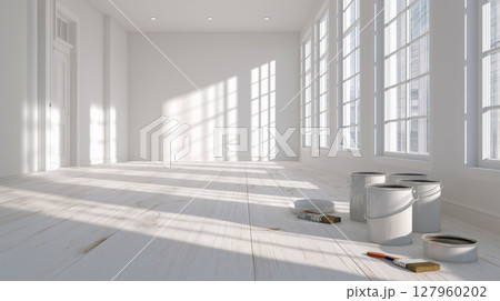Bright room with woodeen floor Bright room with woodeen floor 127960202