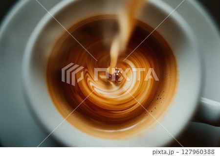 cup of coffee with cream 127960388