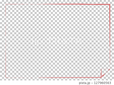 Hand-drawn faded square paper frame background with folded corners 127960563