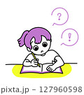 夏休みの宿題をする子 127960598