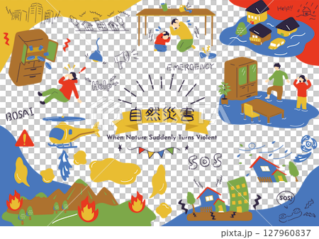 自然災害　イラスト素材集 127960837