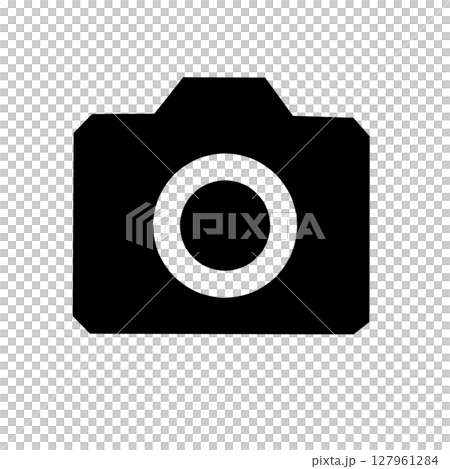 カメラのアイコンモノクロイラスト カメラのアイコンモノクロイラスト 127961284