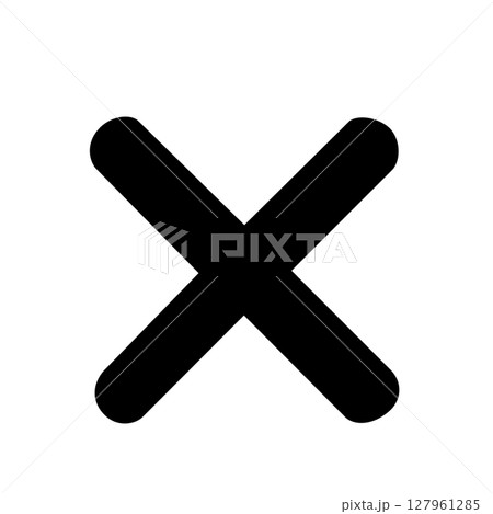 バツや削除や禁止を表すアイコンモノクロシンプルイラスト バツや削除や禁止を表すアイコンモノクロシンプルイラスト 127961285