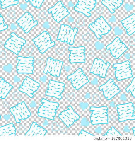 淡藍色愛無縫圖案 127961319