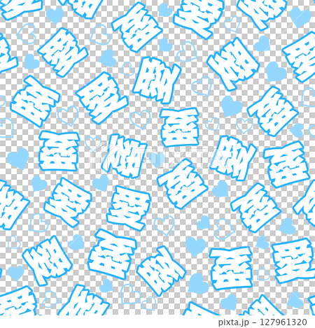 藍色愛情無縫圖案 127961320