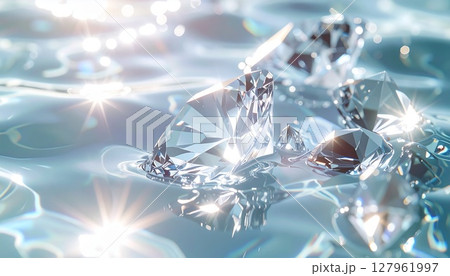 水面に踊る光：ダイヤモンドの輝き 127961997