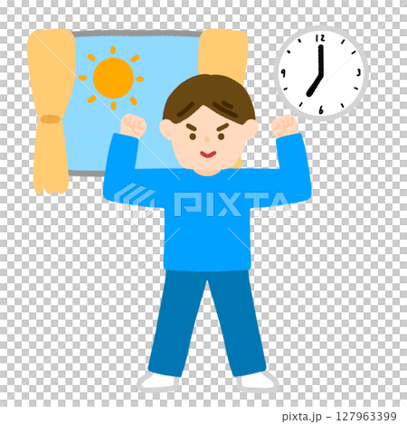 早上精力充沛的男人的插圖 127963399