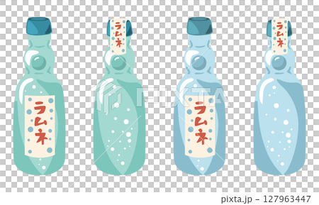 Simple Ramune vector illustration set Simple Ramune vector illustration set 127963447