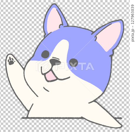 法國鬥牛犬（花斑，藍色）舉手 127963839