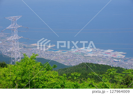 愛媛県四国中央市　翠波峰展望台から寒川町周辺を望む 127964009