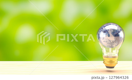 The Earth in Light bulb on black background fo Eco or energy concept 3d Rendering. The Earth in Light bulb on black background fo Eco or energy concept 3d Rendering. 127964326