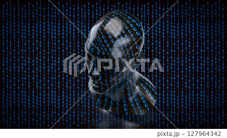The Human Bust Ana AGI for Technology concept 3d rendering. 127964342