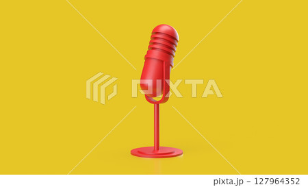 The Red microphone for Pod cast or social media 3d render. The Red microphone for Pod cast or social media 3d render. 127964352