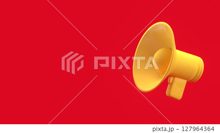 The Megaphone for Pod cast or social media 3d render. The Megaphone for Pod cast or social media 3d render. 127964364
