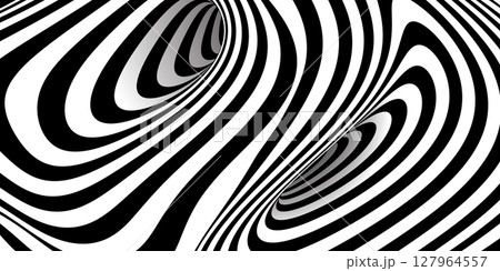 Psychedelic vector illustration of wormhole with entrance and exit fannels 127964557