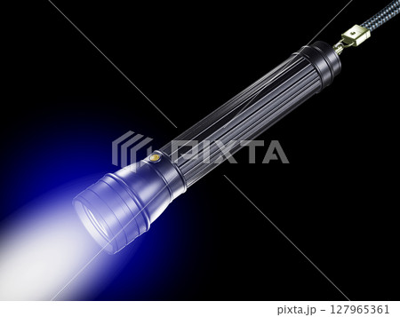 ハンディライト　フラッシュライト　懐中電灯　防災グッズ　 handy light　黒バック 127965361