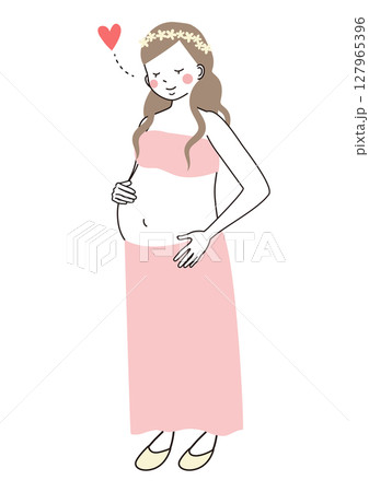 マタニティフォトを撮影している妊婦 127965396