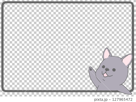 French bulldog raising hand frame background (black) French bulldog raising hand frame background (black) 127965472