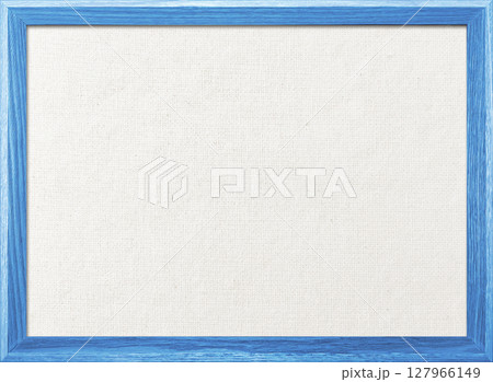 木製フレームの淡い薄青色の木枠のある白い綿麻キャンバス地ボードの背景画像 木製フレームの淡い薄青色の木枠のある白い綿麻キャンバス地ボードの背景画像 127966149