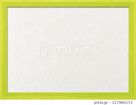 木製フレームの淡い黄緑色の木枠のある白い綿麻キャンバス地ボードの背景画像 木製フレームの淡い黄緑色の木枠のある白い綿麻キャンバス地ボードの背景画像 127966153