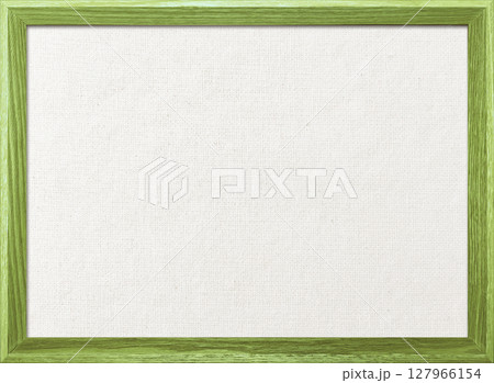 木製フレームの淡い抹茶色の木枠のある白い綿麻キャンバス地ボードの背景画像 127966154