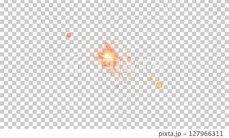 線香花火のような火花　透過　素材 127966311