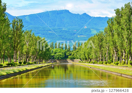 手稲山を望む前田森林公園の絶景 手稲山を望む前田森林公園の絶景 127966428