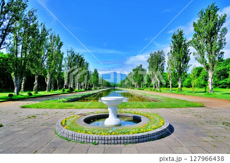 手稲山を望む前田森林公園の絶景 手稲山を望む前田森林公園の絶景 127966438