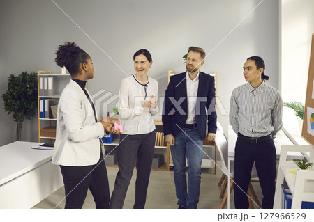 Teamwork, international partnership, company coworkers concept Teamwork, international partnership, company coworkers concept 127966529