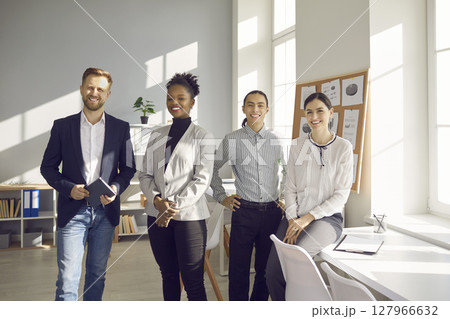 Business international team, mixed race office workers concept 127966632