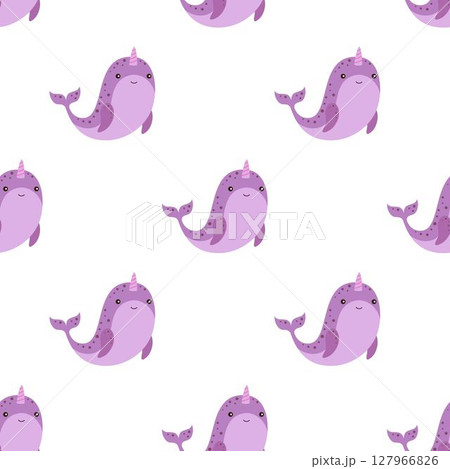 seamless pattern of narwhal 127966826