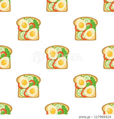eggs and vegetables sandwich pattern 127966828